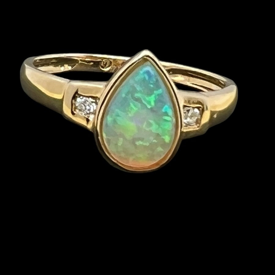 14ct Gold Solid Opal Ring (sr7025)