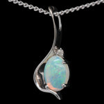 9ct White Gold Solid Opal Pendant (SOP0963)