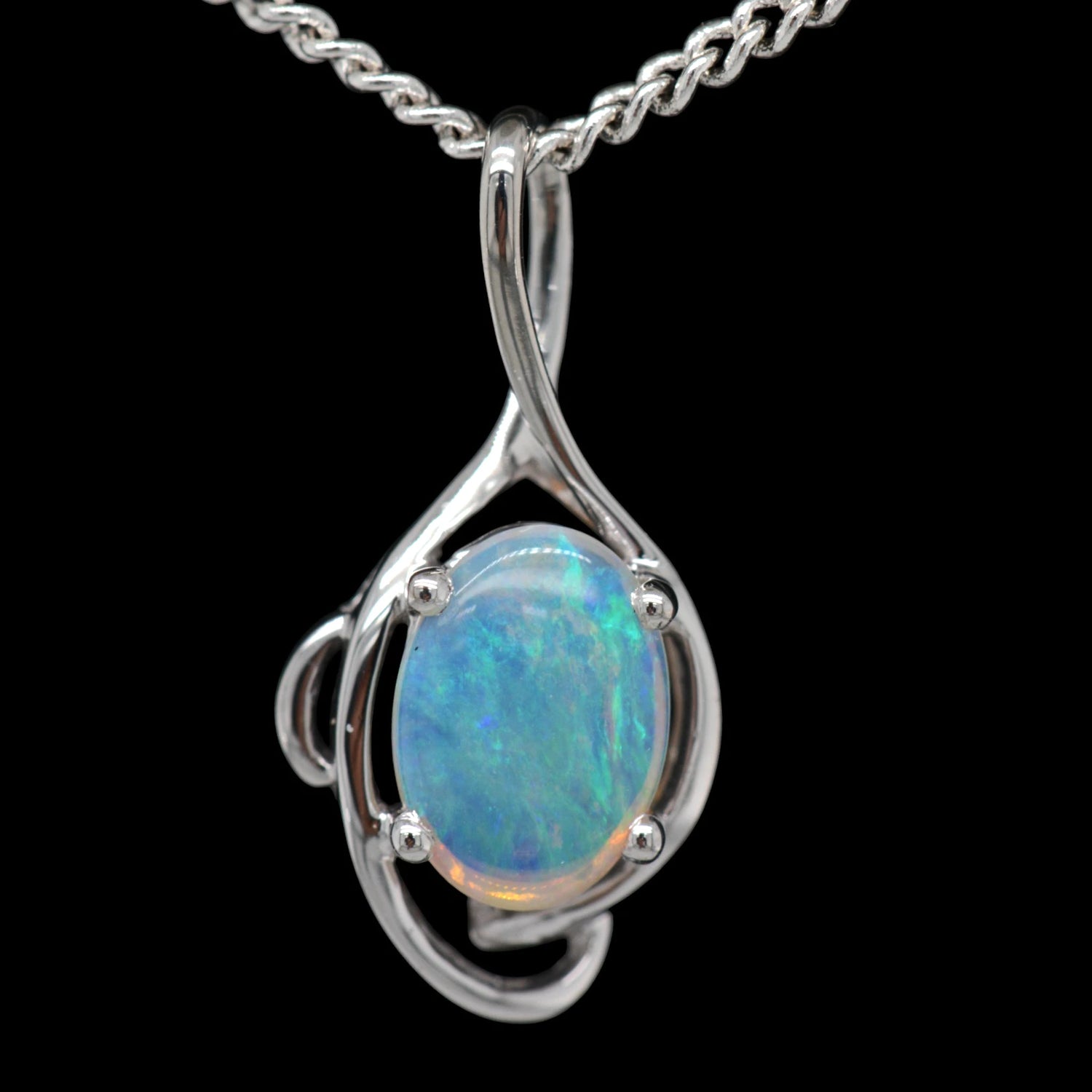 Sterling silver Solid Opal Pendant (SOP0965)