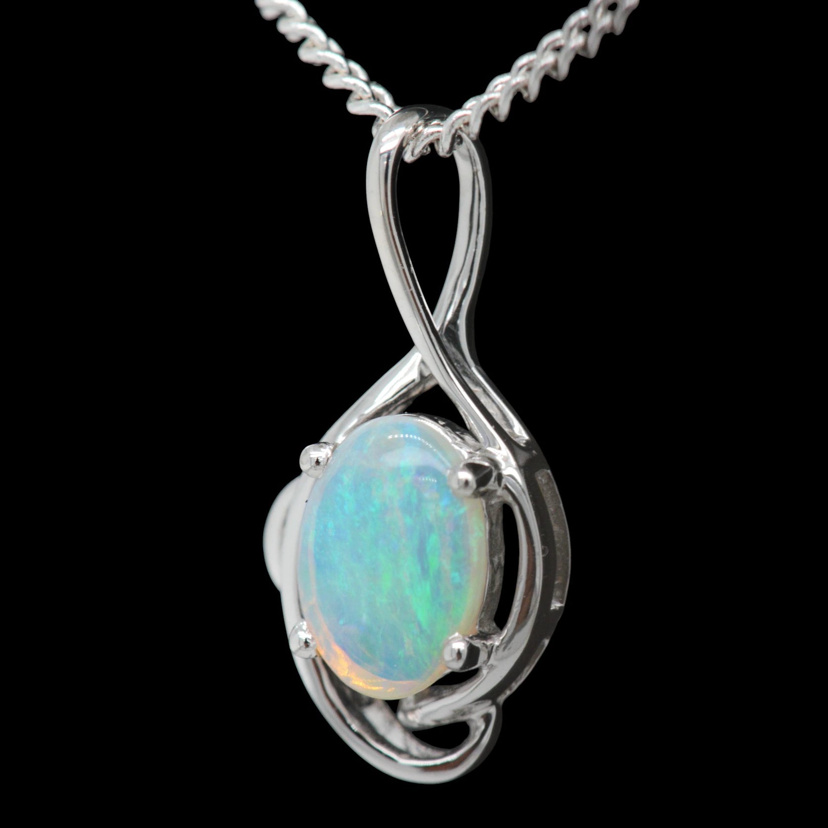 Sterling silver Solid Opal Pendant (SOP0965)