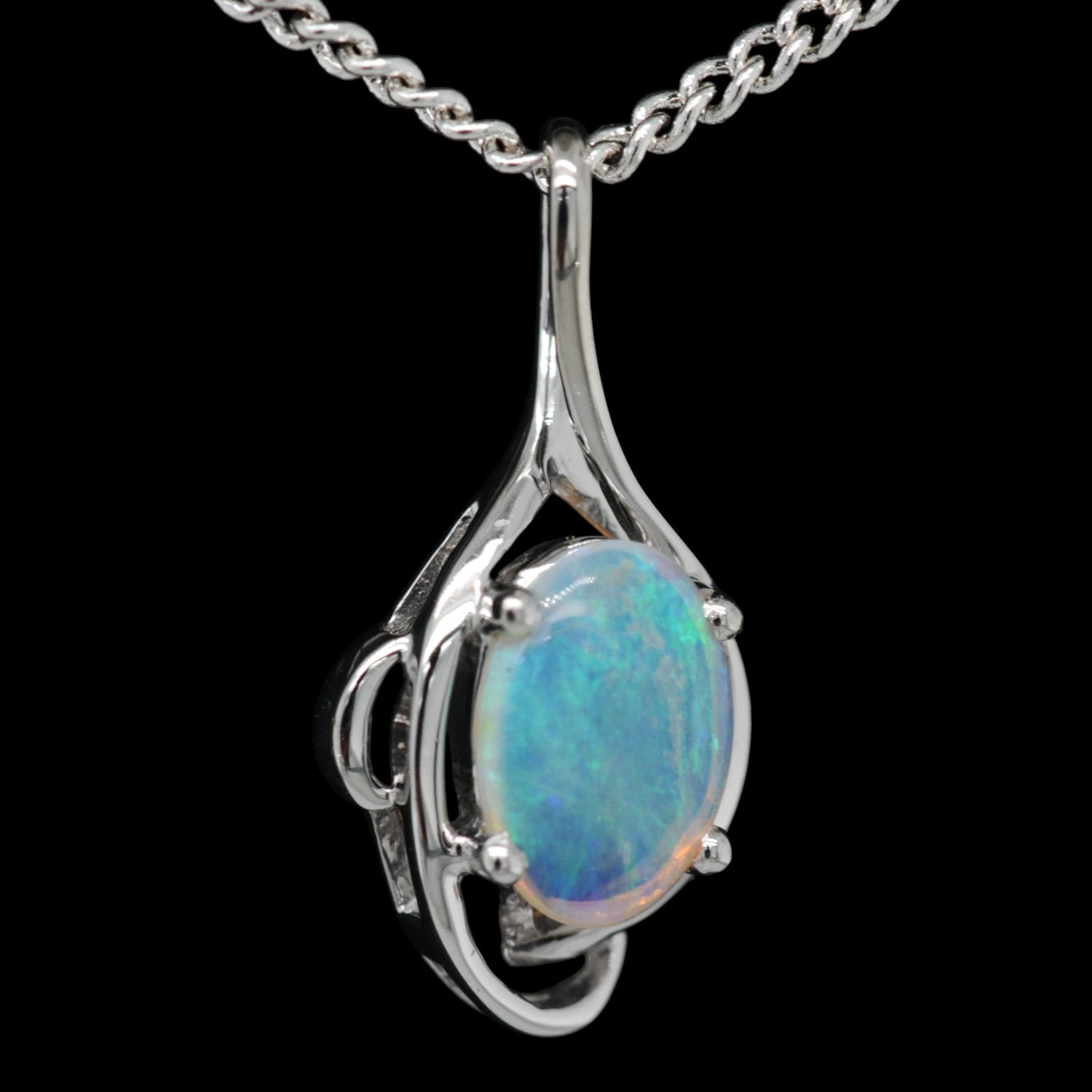 Sterling silver Solid Opal Pendant (SOP0965)