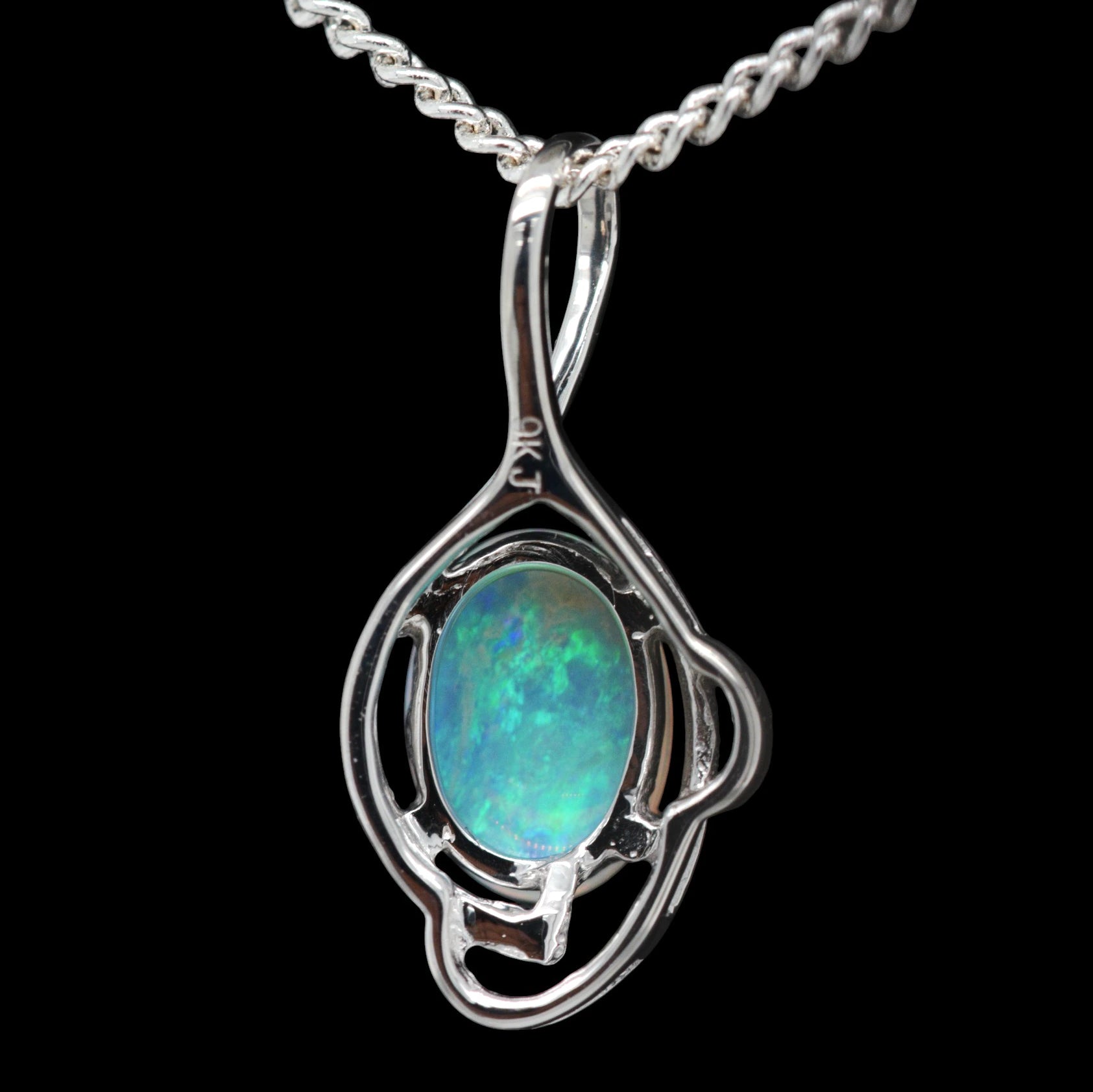 Sterling silver Solid Opal Pendant (SOP0965)