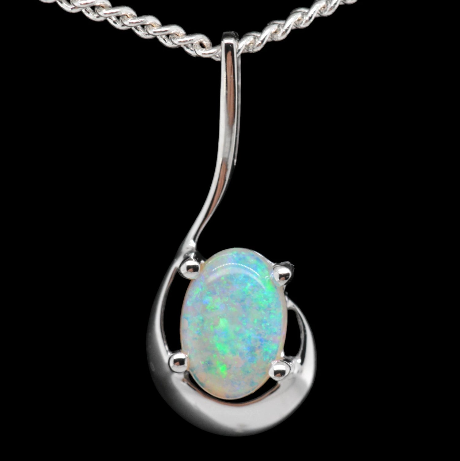 Sterling silver Solid Opal Pendant (SOP0974)