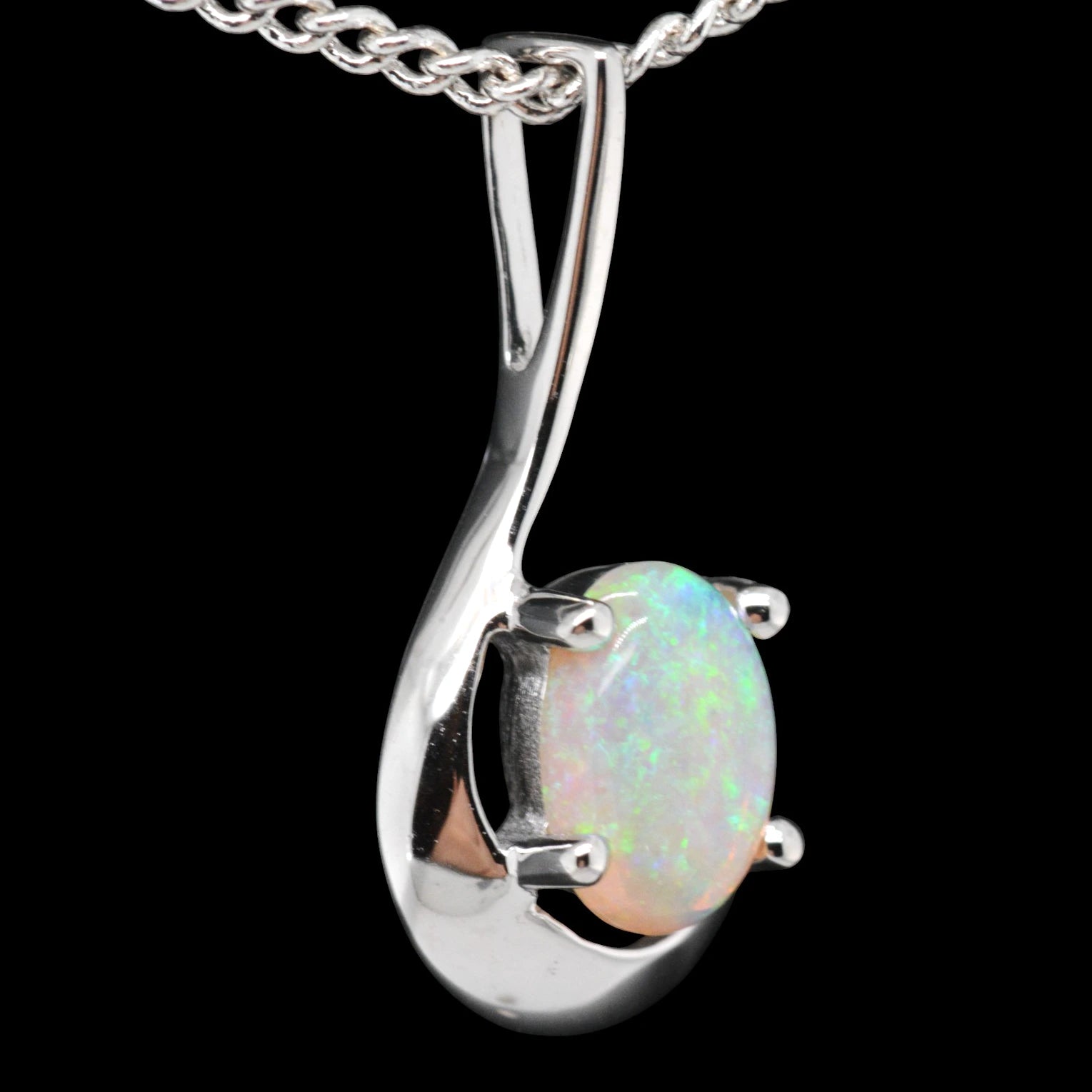 Sterling silver Solid Opal Pendant (SOP0974)