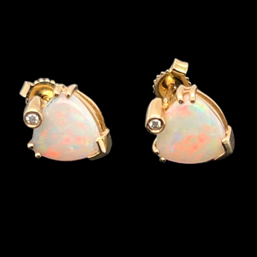 14ct Gold Solid Opal Earrings (se416)