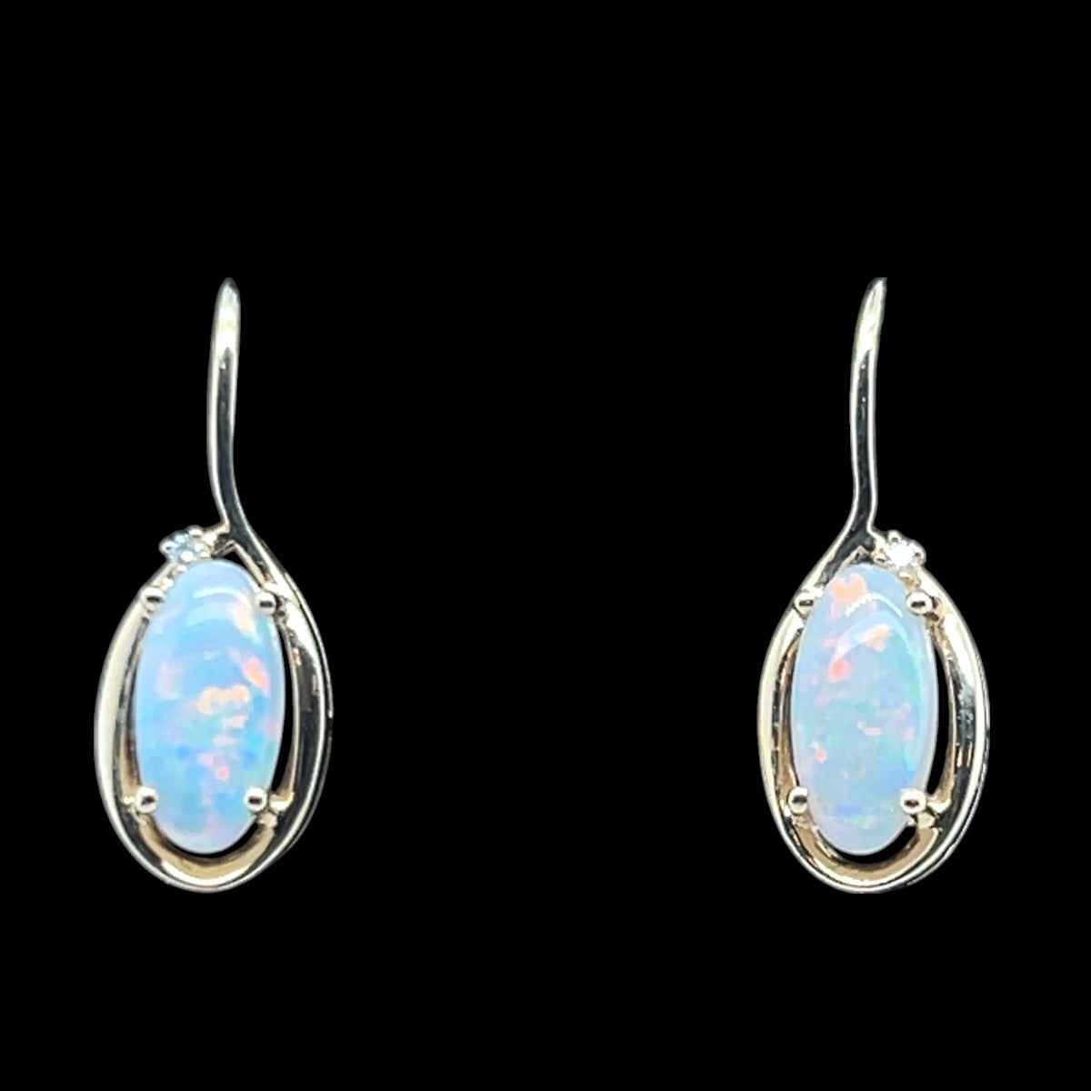 14ct Gold Solid Opal Earrings (se9802)