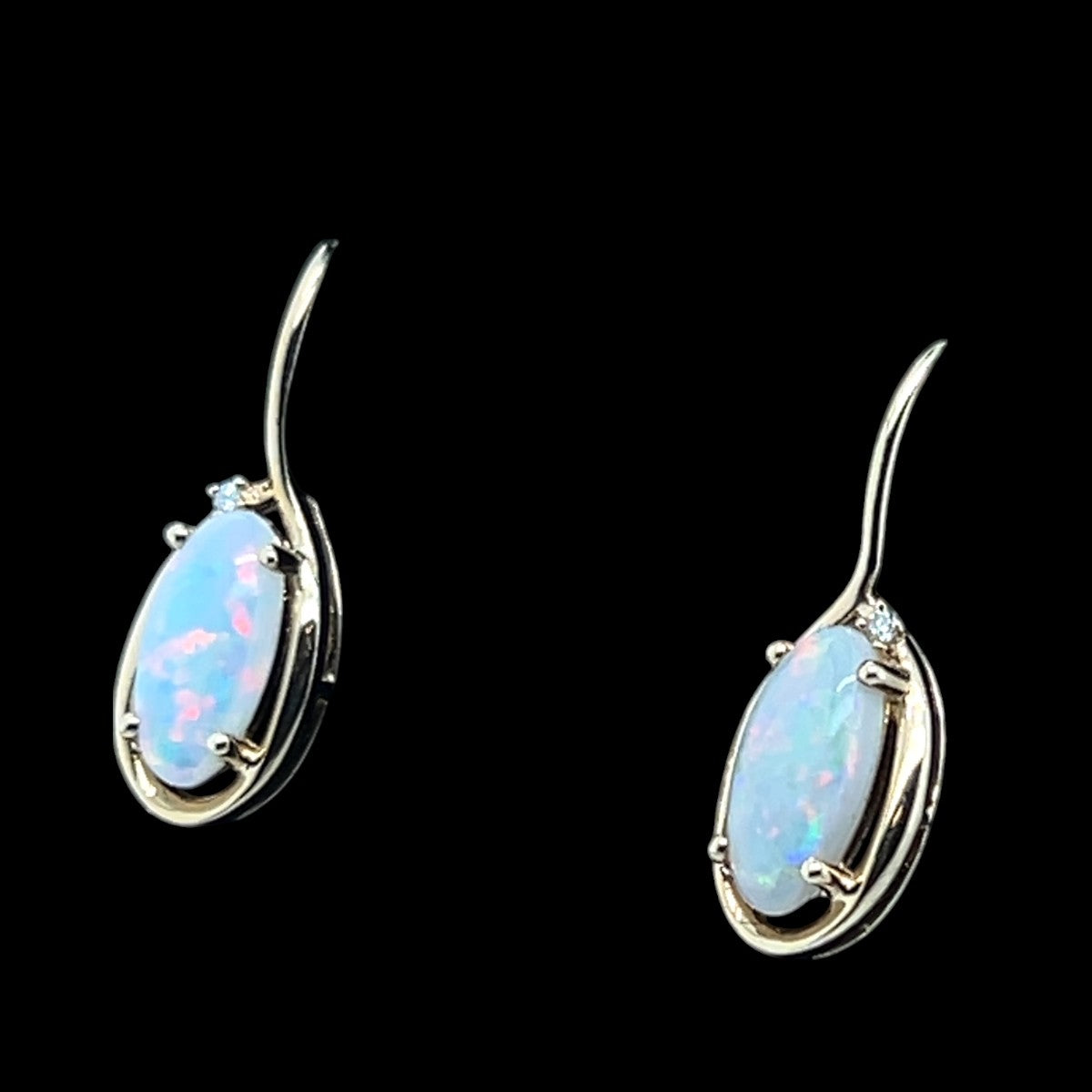 14ct Gold Solid Opal Earrings (se9802)