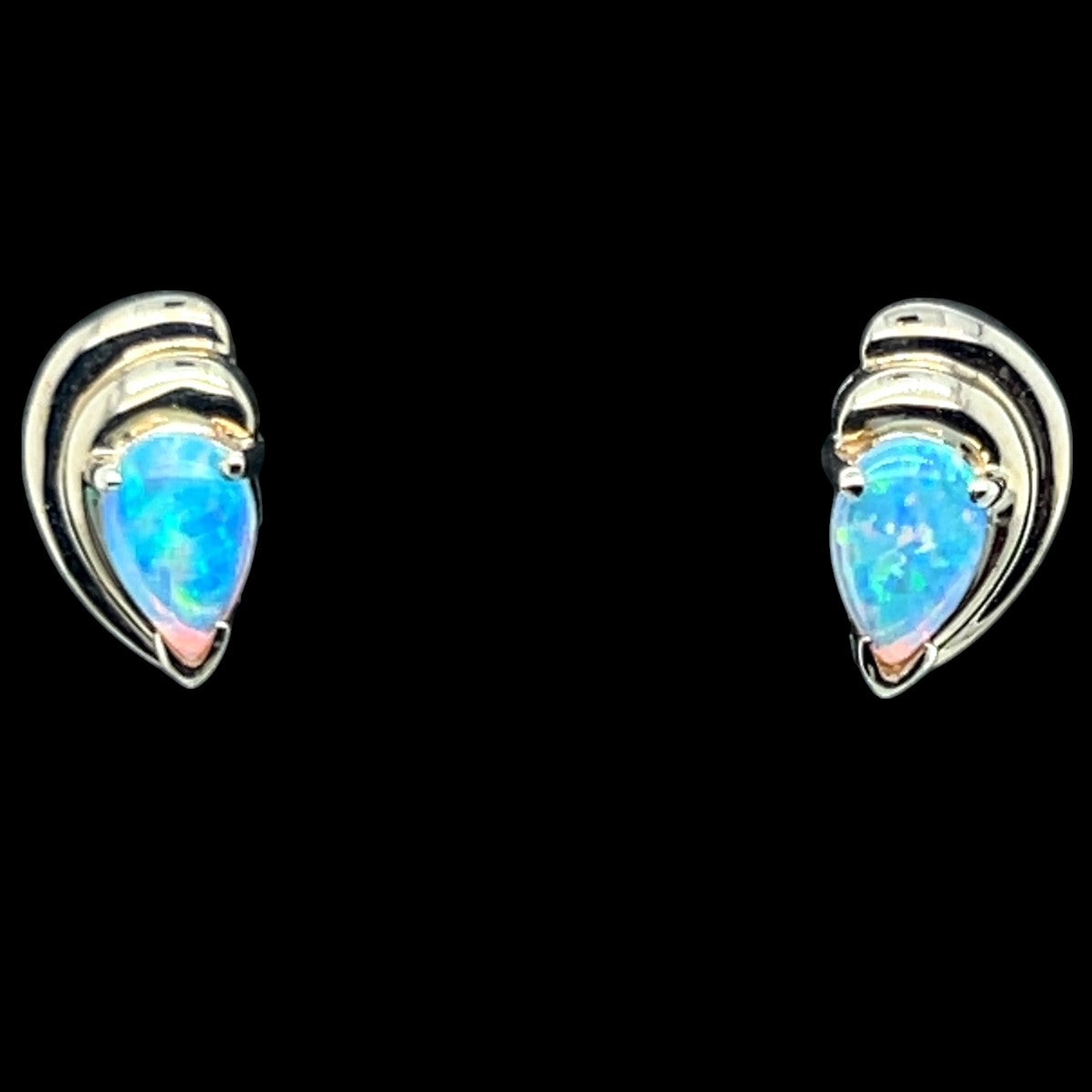 14ct Gold Solid Opal Earrings (se9808)