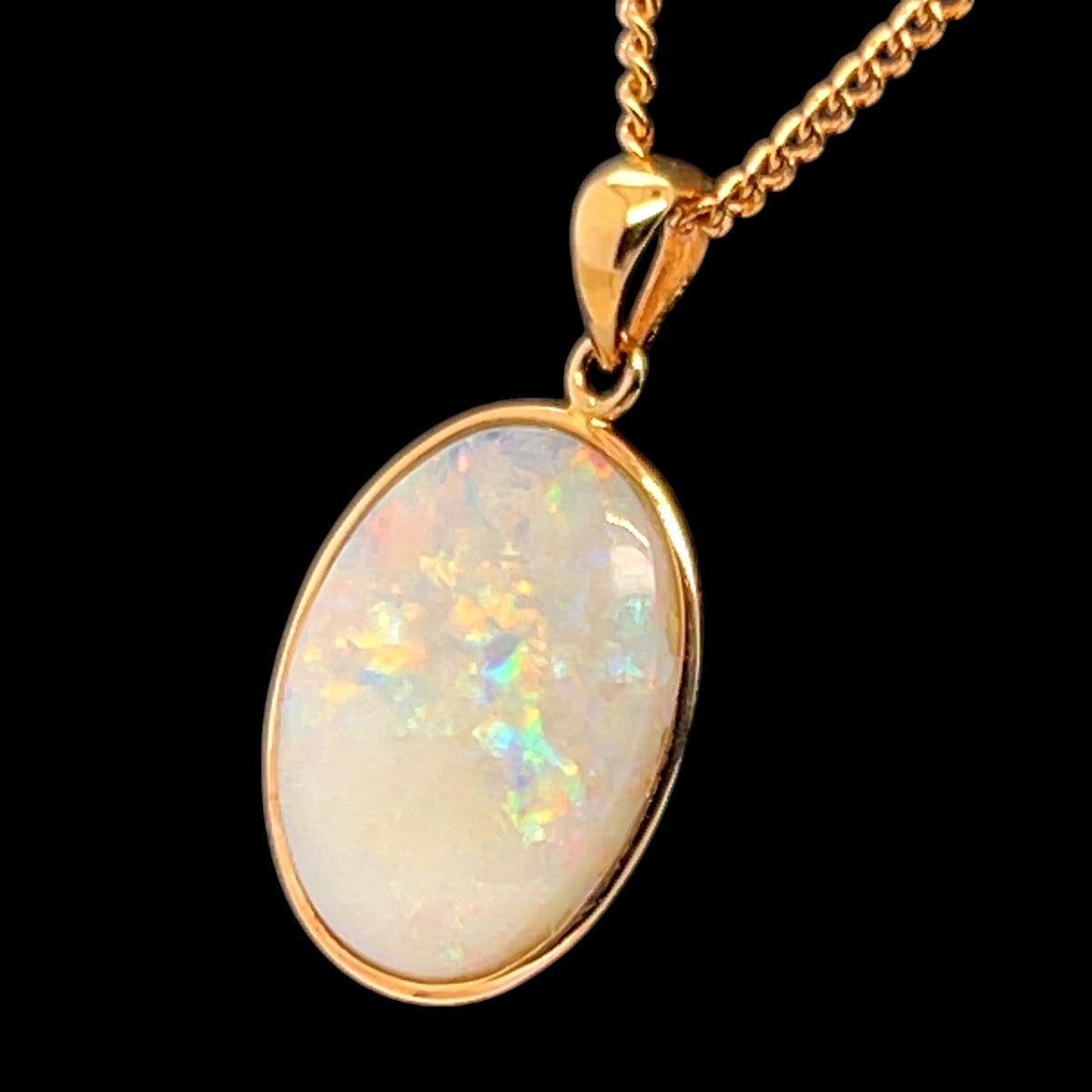 14ct Gold Solid Opal Pendant (sp1174)