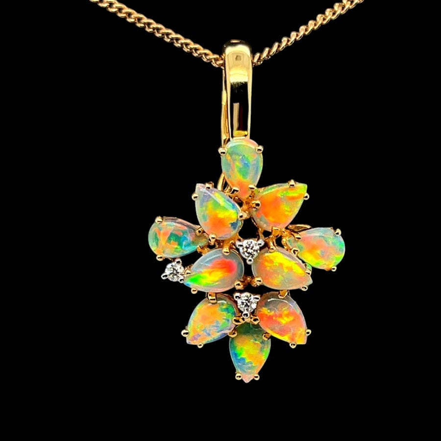 14ct gold Solid Opal Pendant (sp7044)