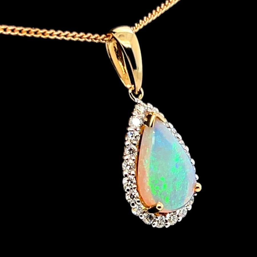 18ct Gold Solid Opal pendant (sp7065)