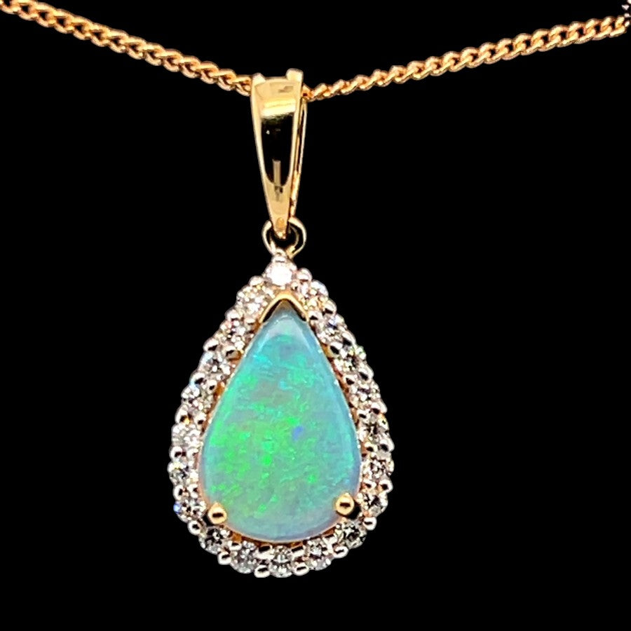 18ct Gold Solid Opal pendant (sp7065)