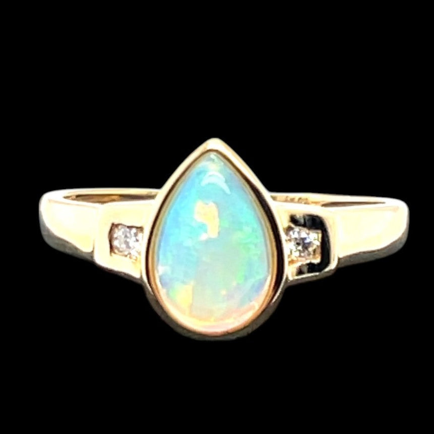 14ct Gold Solid Opal Ring (sr7025)