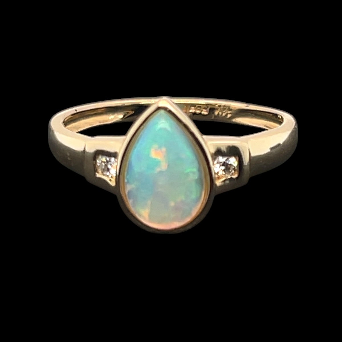 14ct Gold Solid Opal Ring (sr7025)