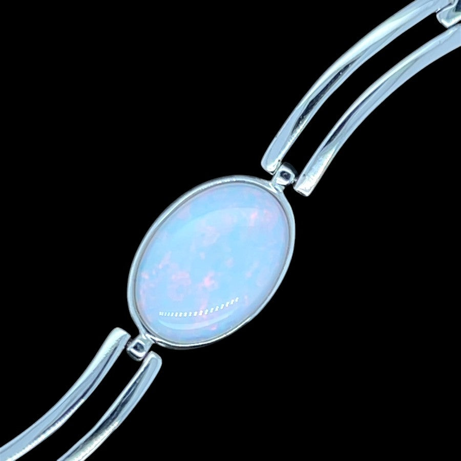 Sterling Silver Solid Opal Bracelet (sssbra1008)