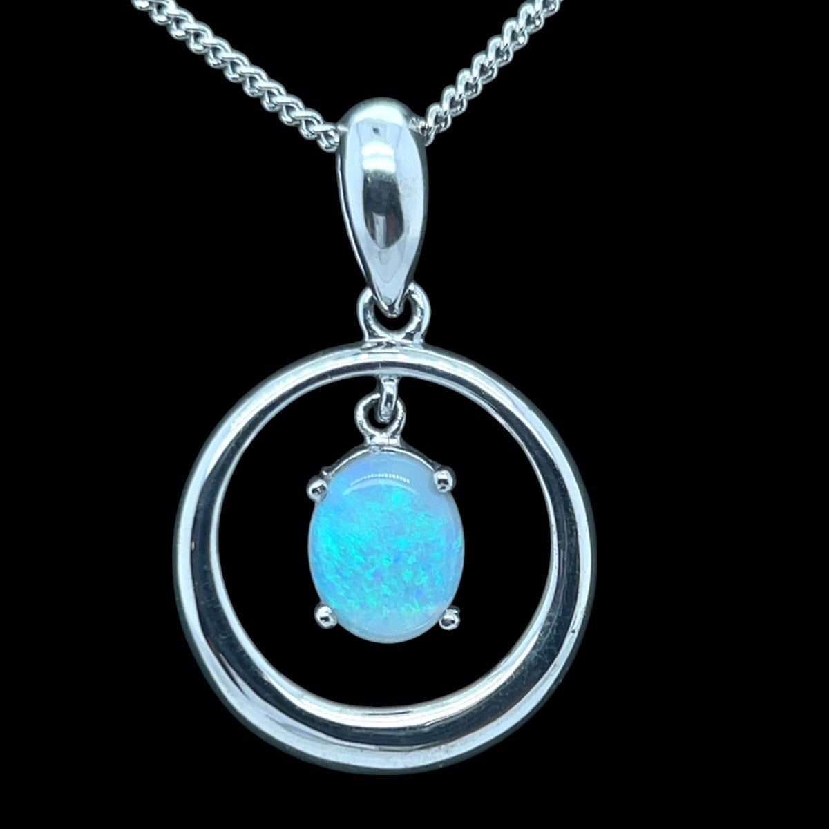 Sterling Silver Solid opal Pendant (sssp9001)