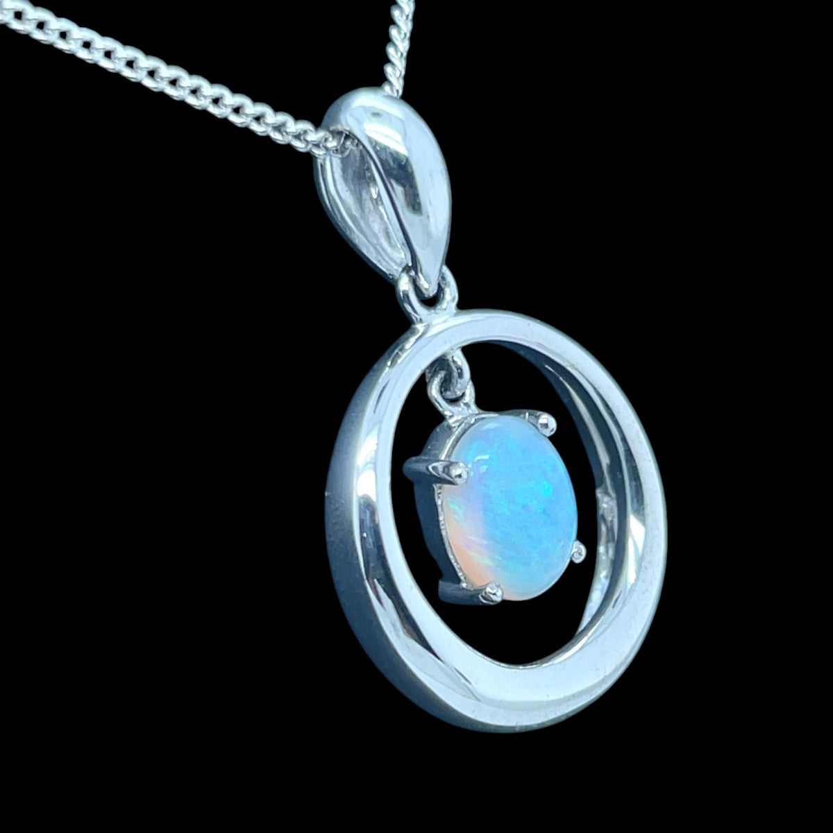 Sterling Silver Solid opal Pendant (sssp9001)