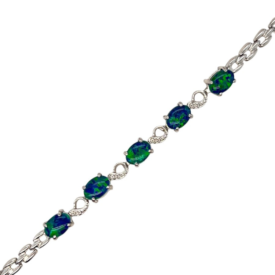 5 Triplet Opal Sterling silver Bracelet (sstbra5200)