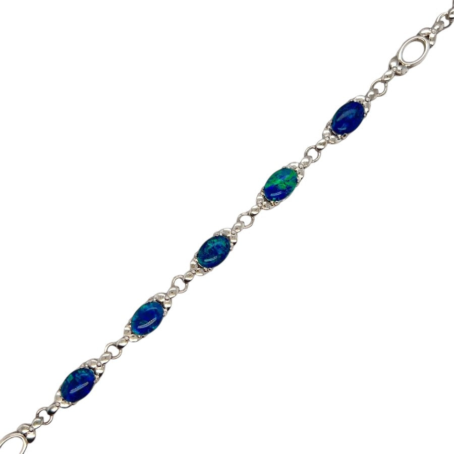 Sterling Silver Triplet Opal Bracelet (sstbra5170)