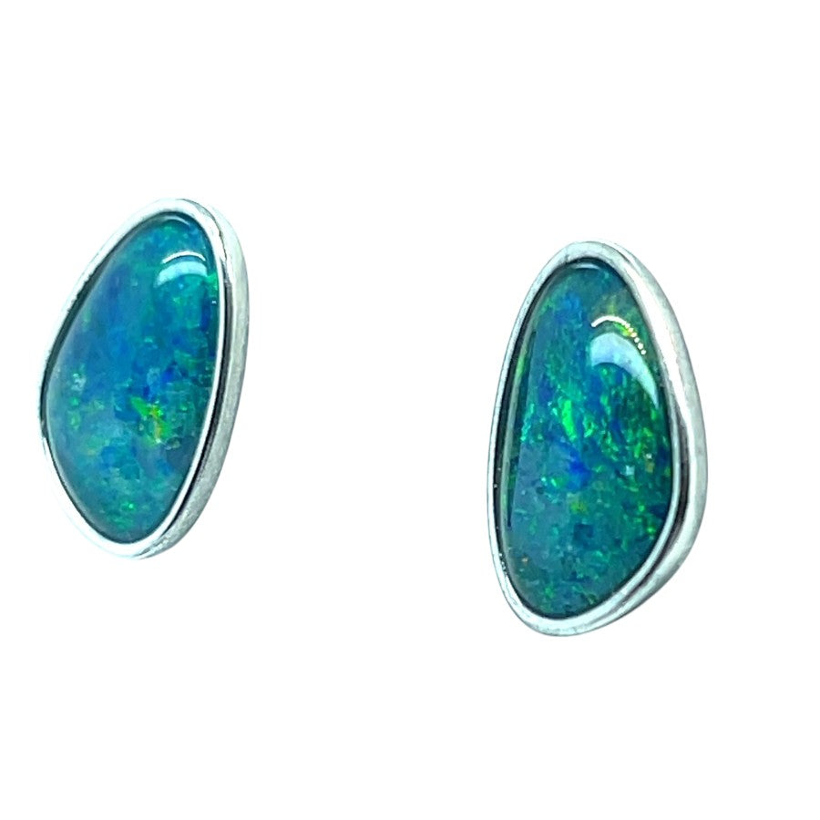 Sterling Silver Triplet Opal Earrings (sste5312)