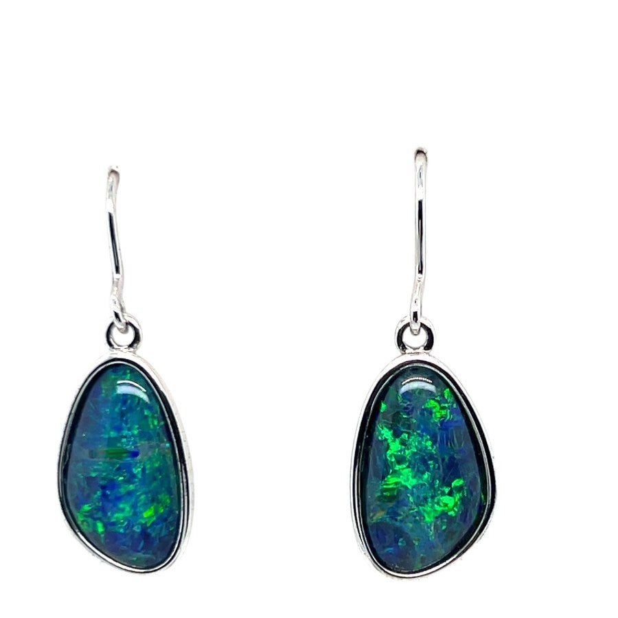 Sterling Silver Triplet Opal Earrings (sste5311)