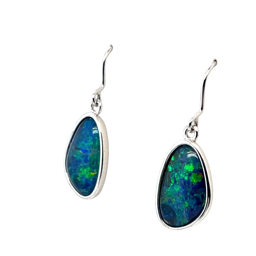 Sterling Silver Triplet Opal Earrings (sste5311)