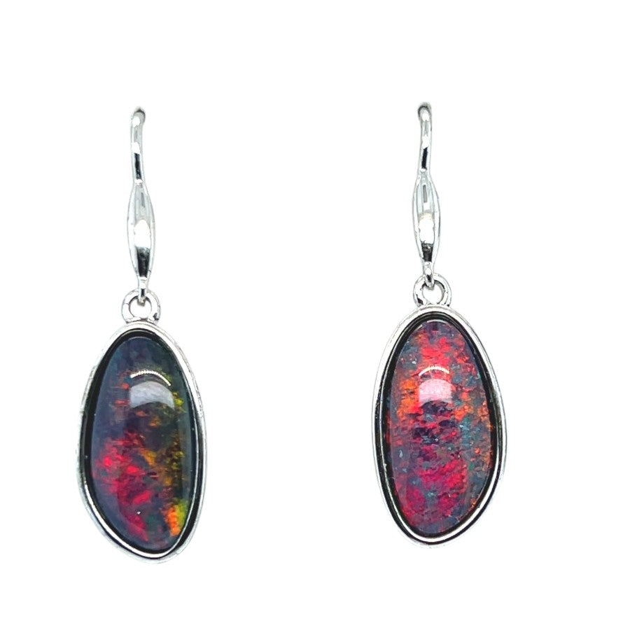 Sterling Silver Triplet Opal Earrings (sste5334)