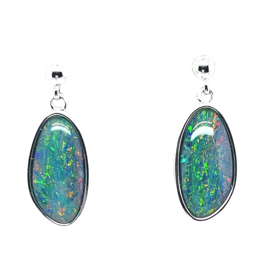 Sterling Silver Triplet Opal Earrings (sste5326)