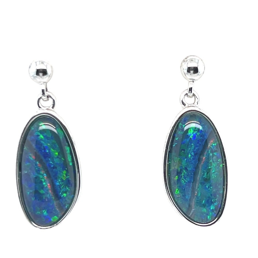 Sterling Silver Triplet Opal earrings (sste5328)