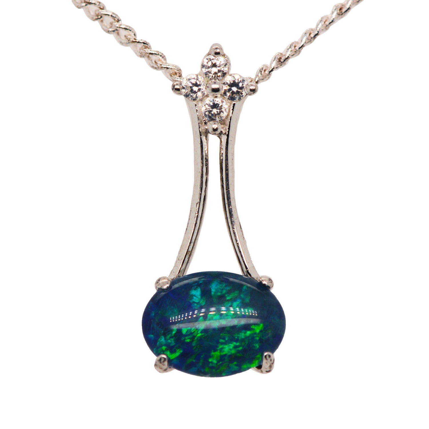 Sterling Silver Opal Pendant (Sstp932)