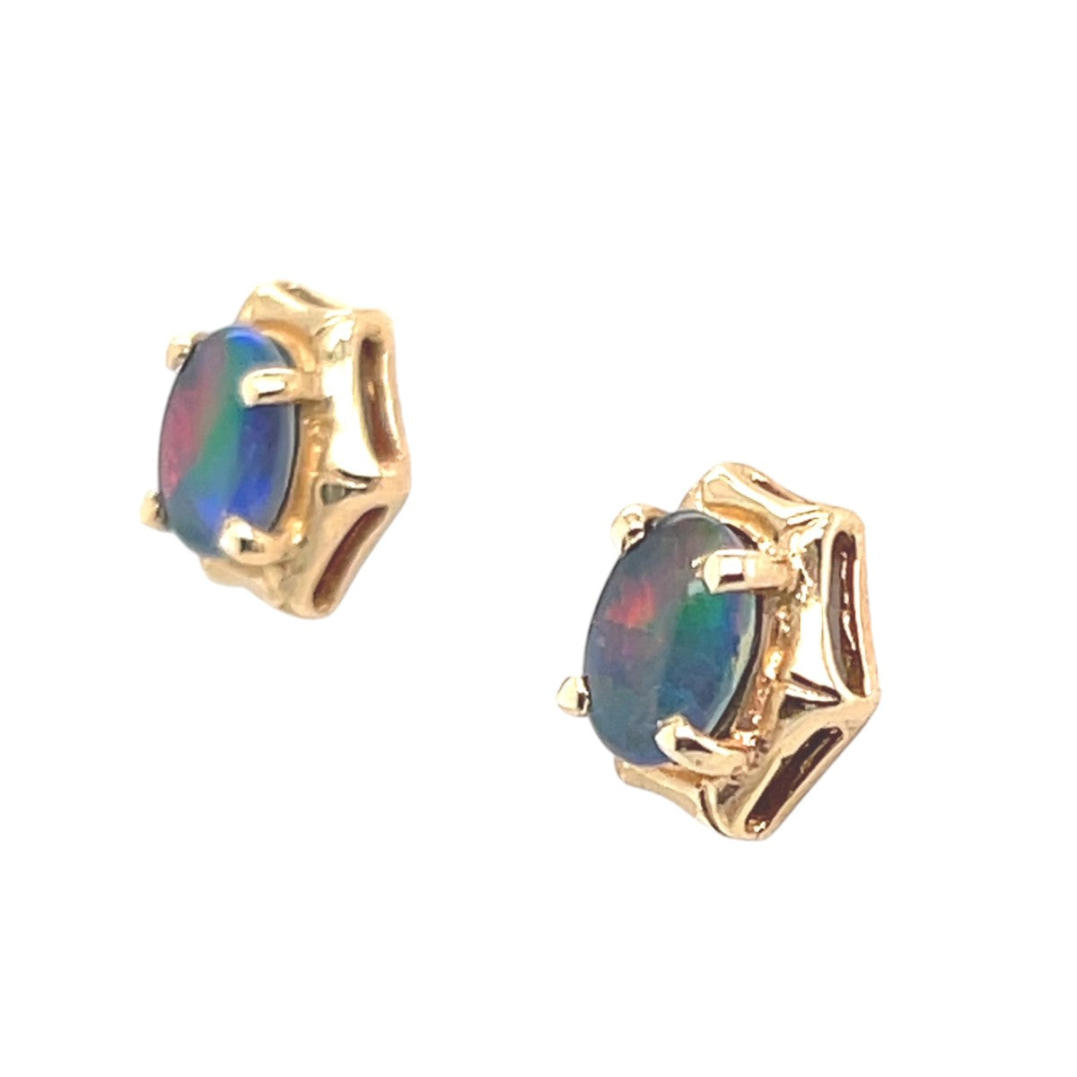 14ct Yellow Gold Triplet Earrings (gte437)