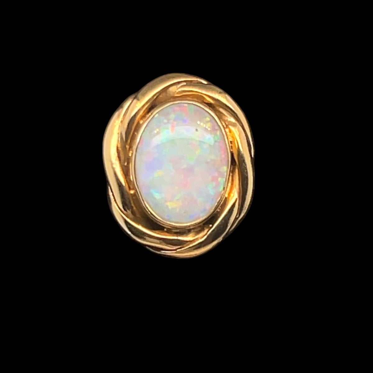 18ct Gold Solid Opal Tie Tack (tie138)