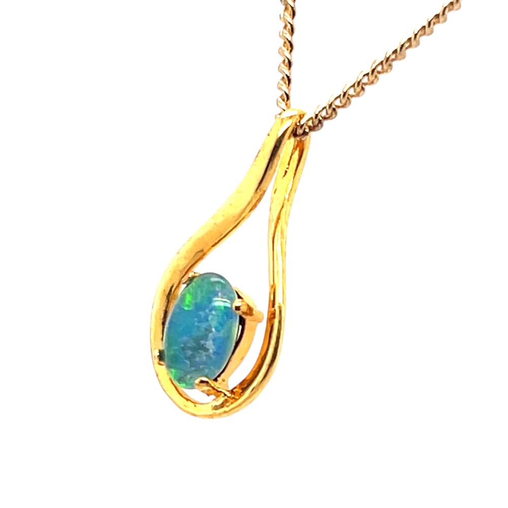 Gold Plated Triplet Opal Pendant (gptp7968)