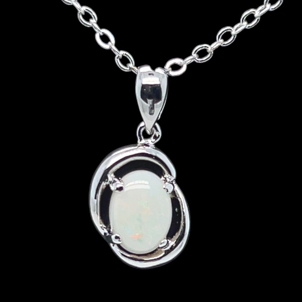 Sterling silver solid opal pendant (sssp6116)