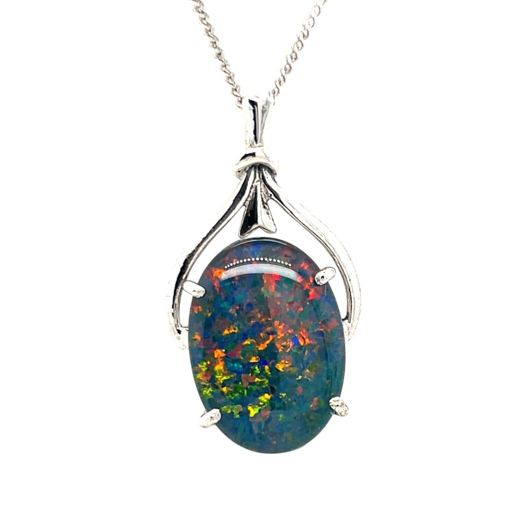 Sterling Silver Triplet Opal Pendant (sstp8309)
