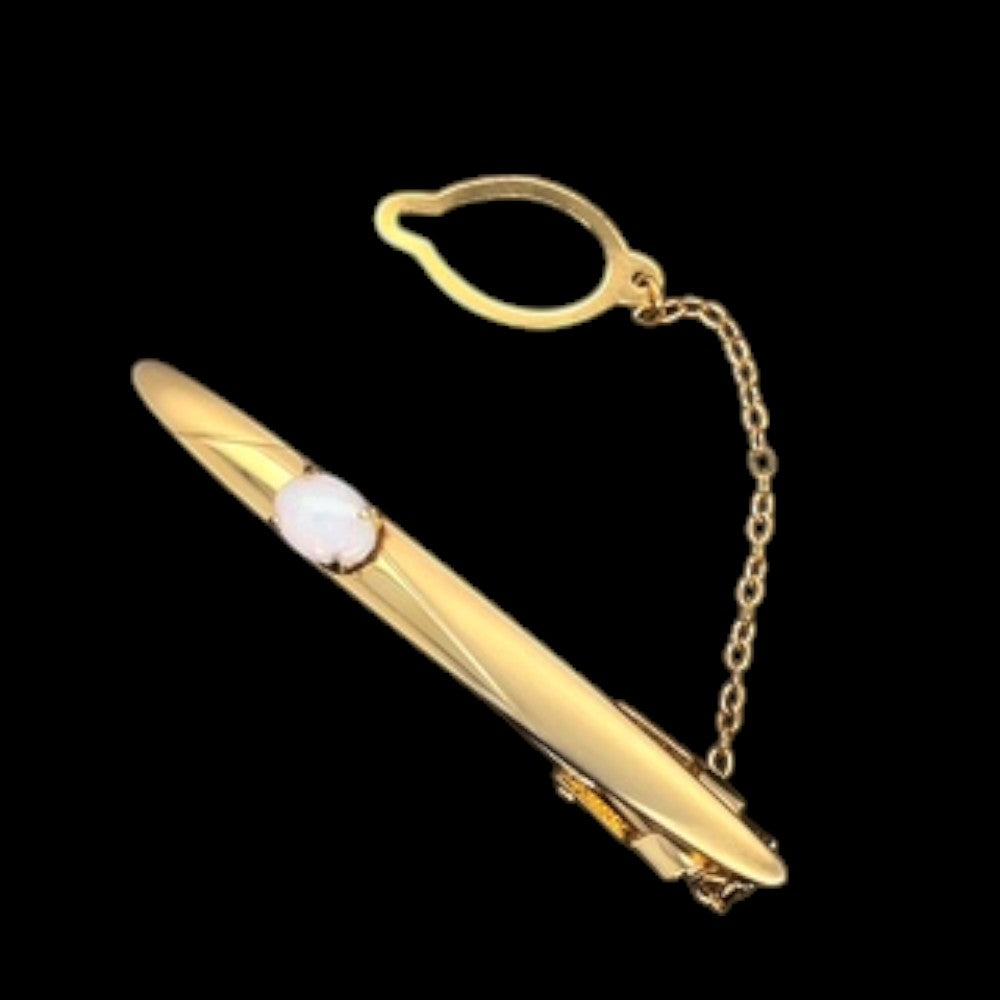 Gold Plated Solid Opal Tie Bar (gpstb15)