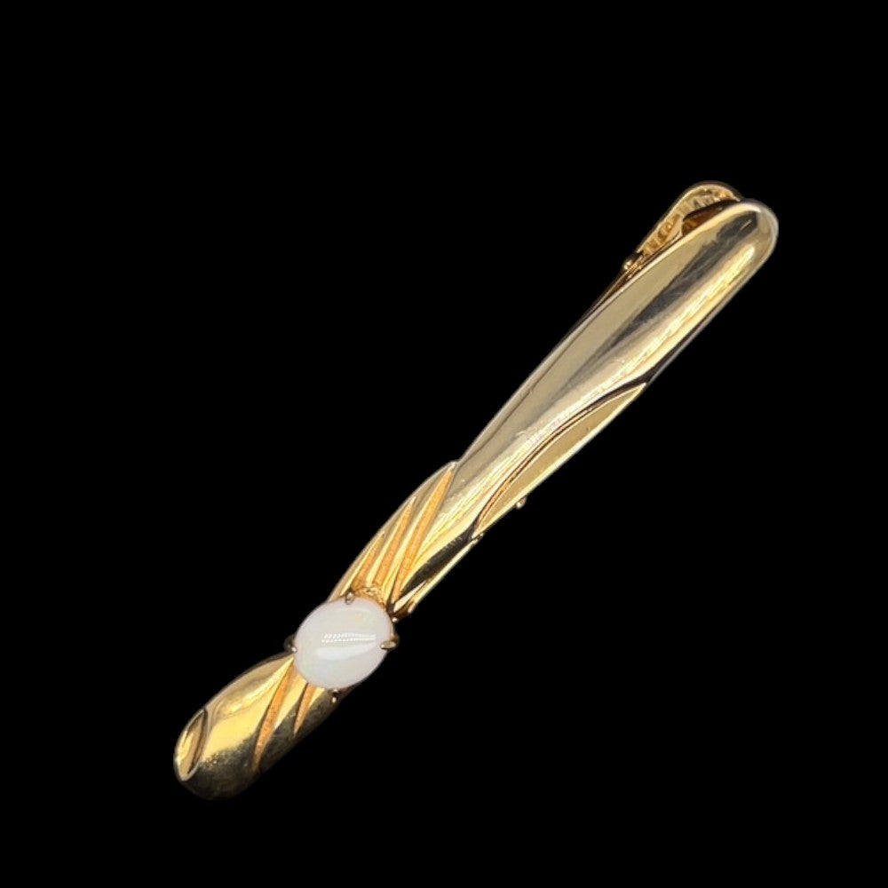 Gold Plated Solid Opal Tie Bar (gpstb18)