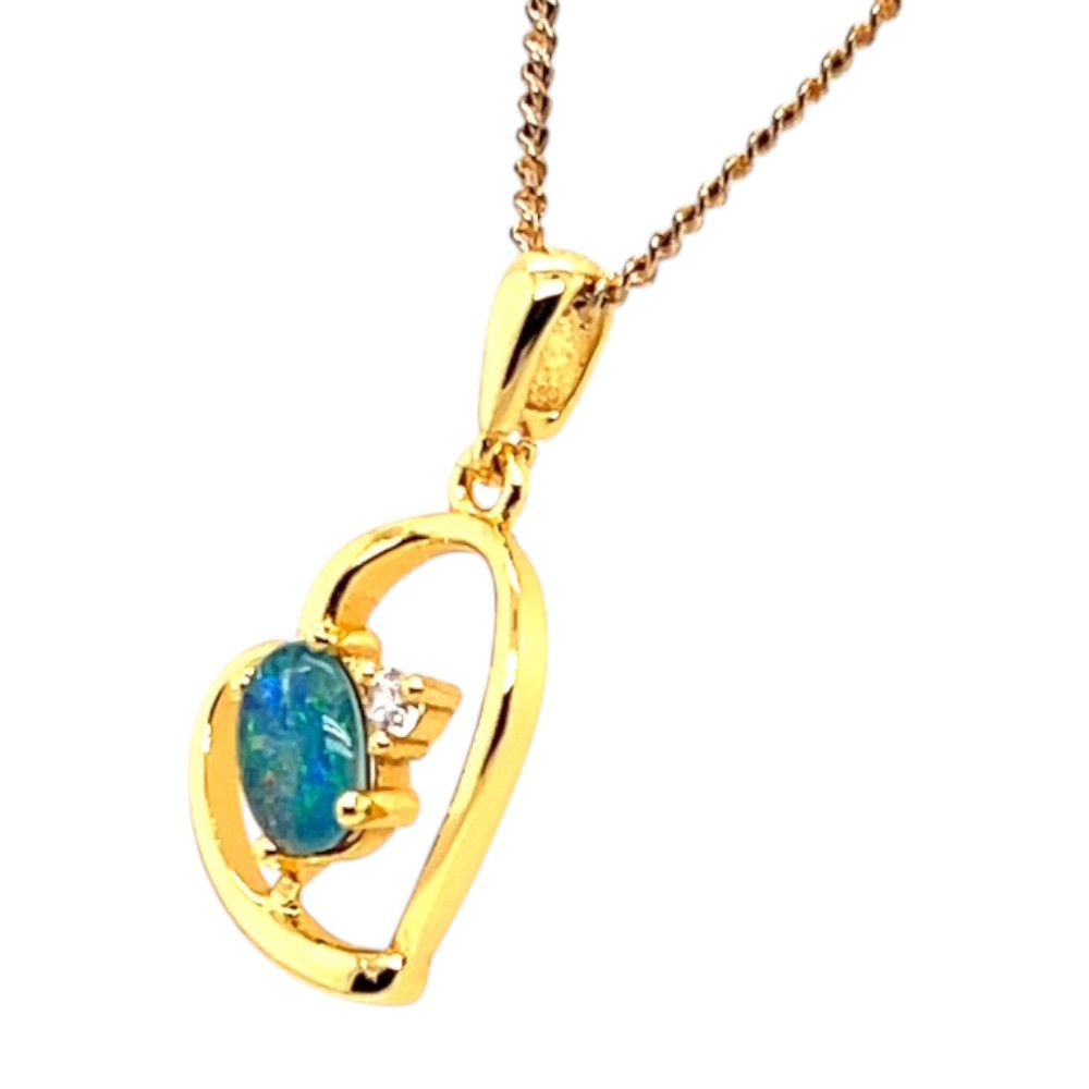 Gold Plated Triplet Opal Pendant (gptp7973)