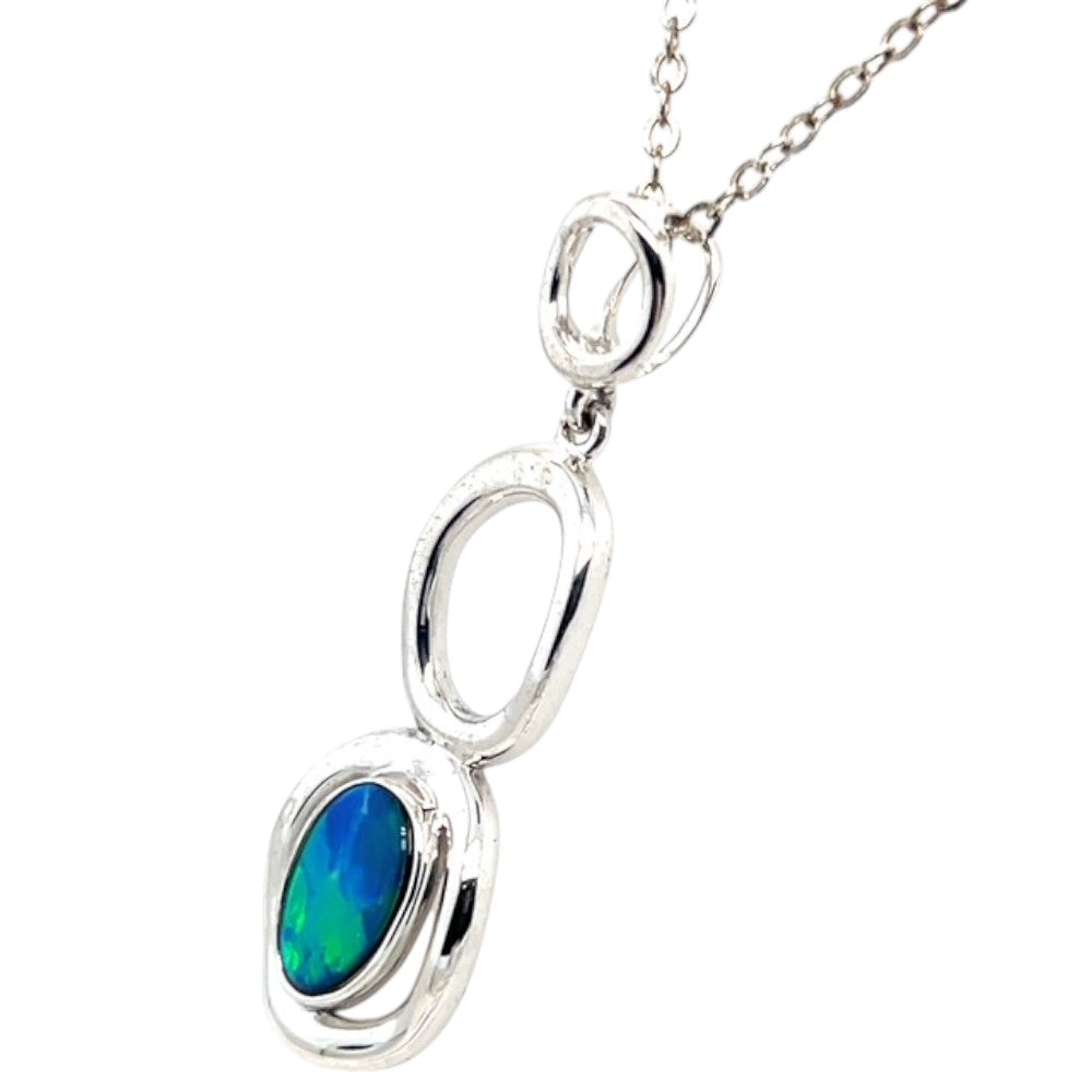 Sterling Silver Doublet Opal Pendant (ssdp2008)