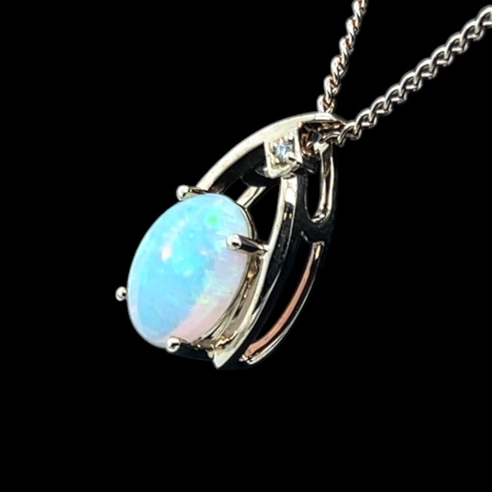 14ct Gold Solid Opal Pendant (sp812)