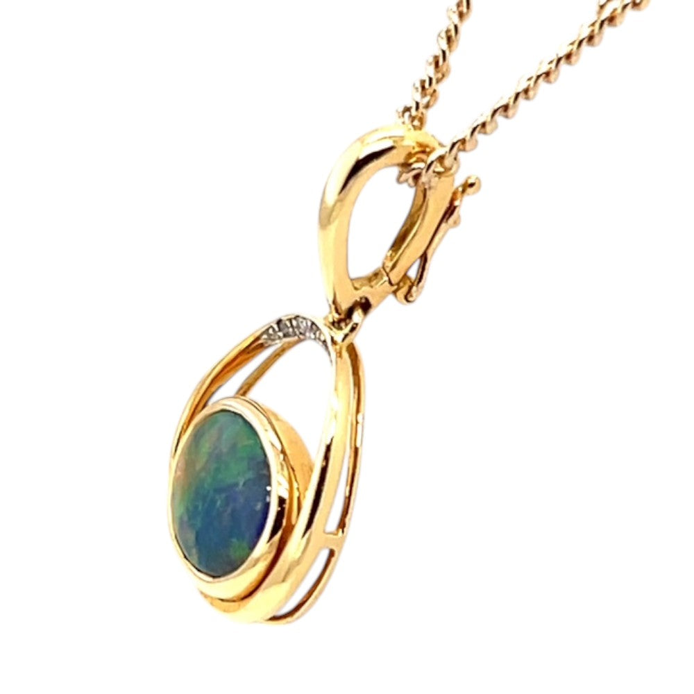 18ct Black Opal Pendant (sp2007)