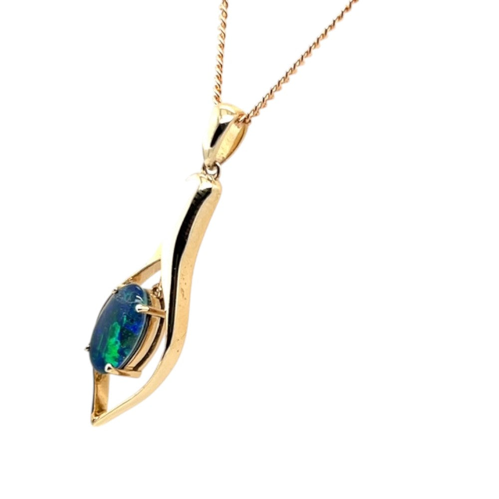 9ct Gold triplet Opal Pendant (tp971)