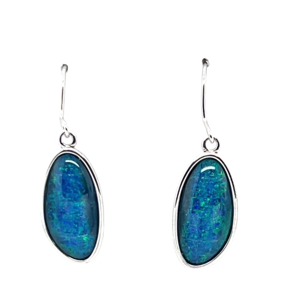 Sterling Silver Triplet Opal Earrings (sste2369)