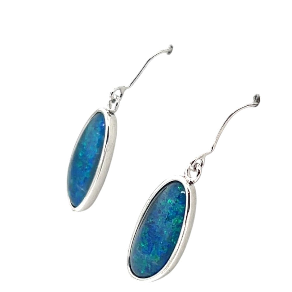 Sterling Silver Triplet Opal Earrings (sste2369)