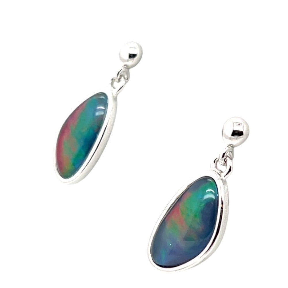 Sterling Silver Triplet Opal Earrings (sste555)