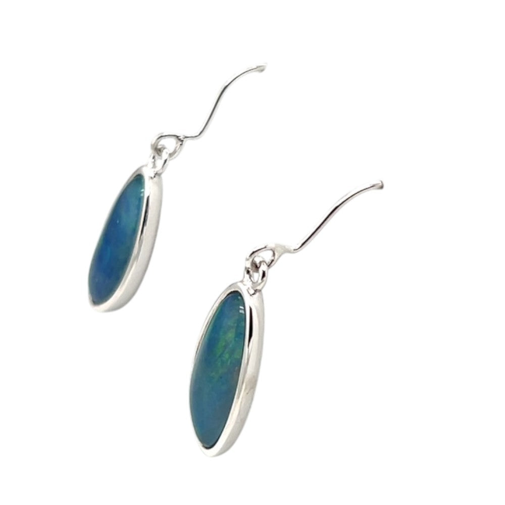 Sterling Silver Triplet Opal Earrings (sste556)