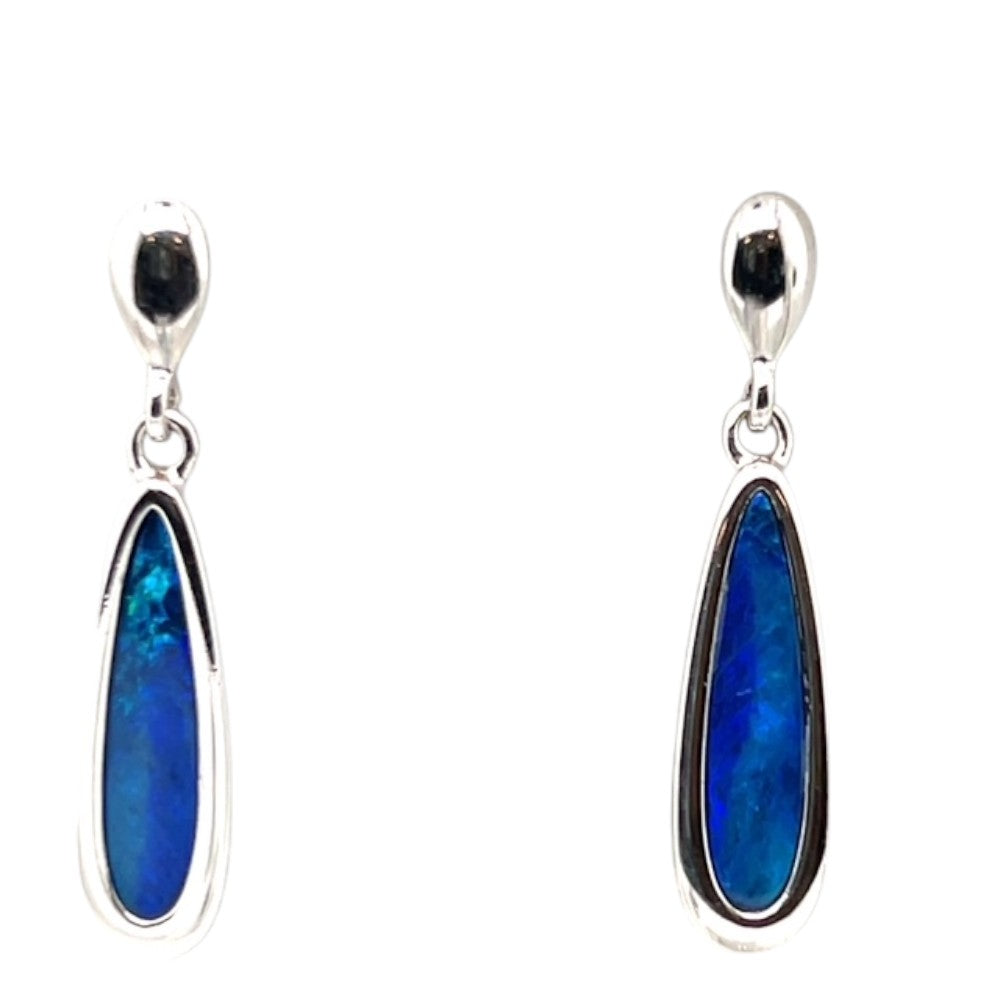 Sterling Silver Doublet Opal Earrings (ssde773)