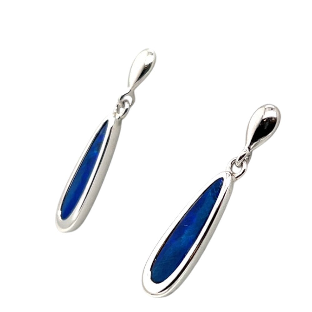 Sterling Silver Doublet Opal Earrings (ssde773)