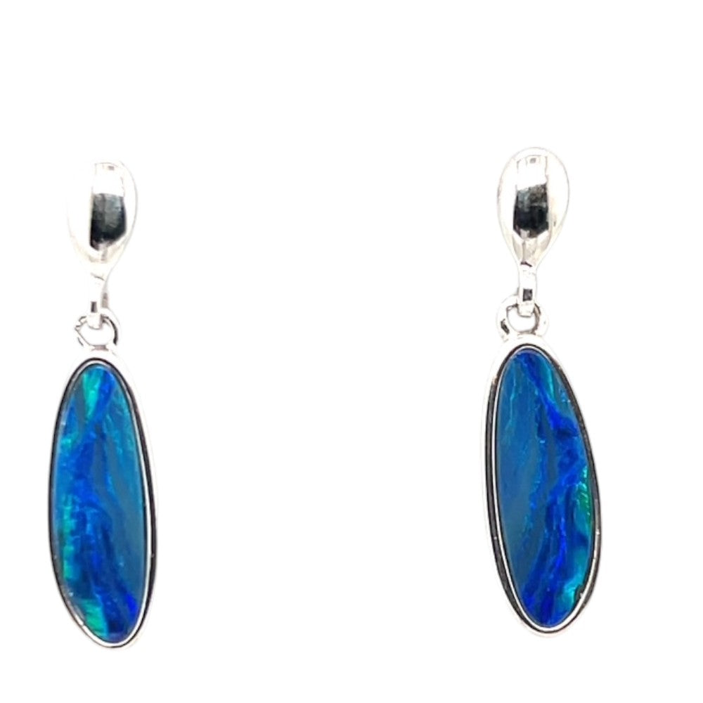 Sterling Silver Doublet Opal Earrings (ssde771)