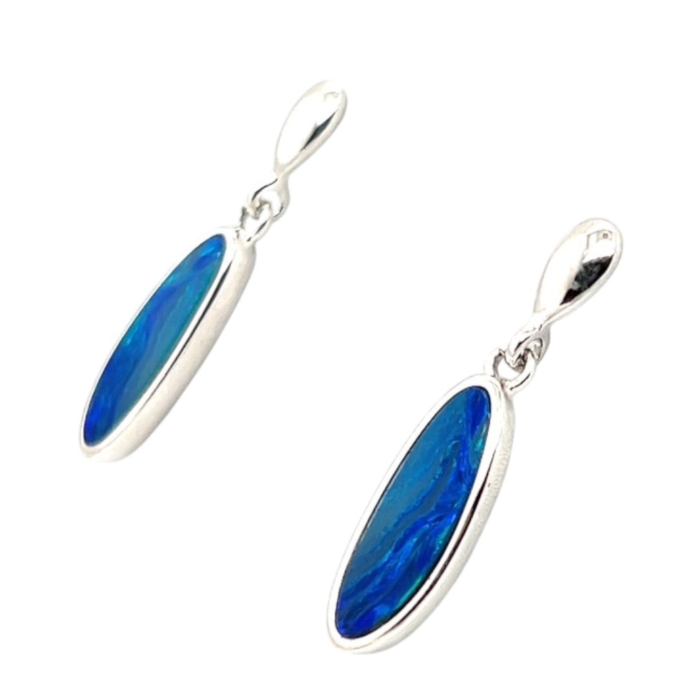 Sterling Silver Doublet Opal Earrings (ssde771)